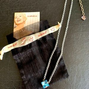 Sabika Turquoise Blue single stone necklace